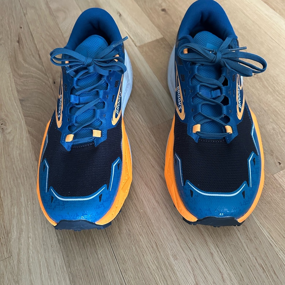 Brooks Vibrant Blue and Orange Athletic Running Shoes